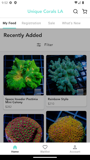 Android application Unique Corals LA screenshort
