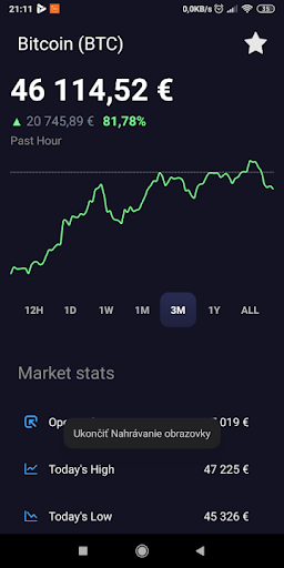Android application Cryptocurrency Tracker screenshort