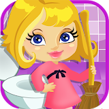 Baby toilet cleaning icon