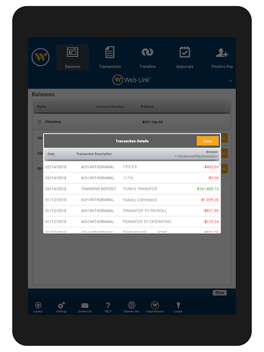 Webster Web-Link® (Tablet) Screen 3