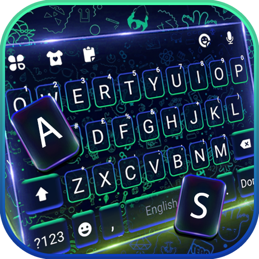 Neon Business Chat Keyboard Ba logo