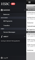 screenshot of HSBC Mobile Banking