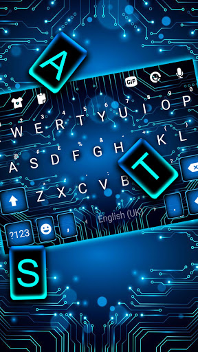 Neon Blue Hitech Keyboard Back Screen 2