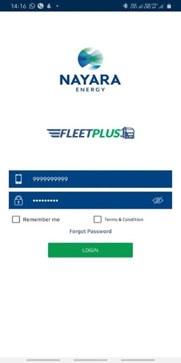 Android application FleetPlus Enrolment screenshort