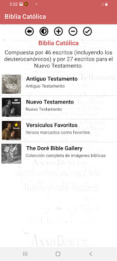 Android application La Biblia Católica screenshort
