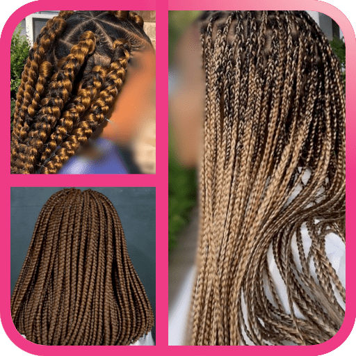 African Woman Braids Hairstyle logo