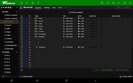 Android application Green-GO Control Remote screenshort