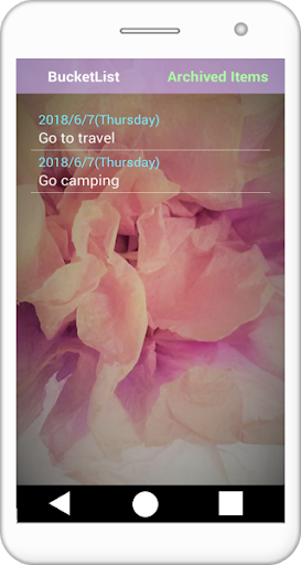 Bucket list Screen 3