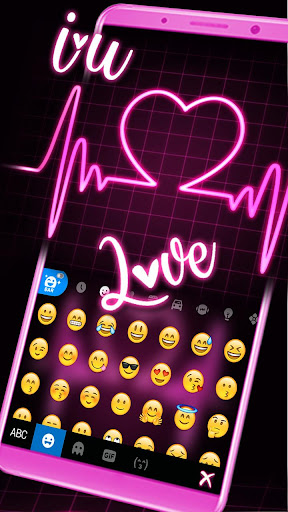 Pink Neon Heart Theme Screen 3