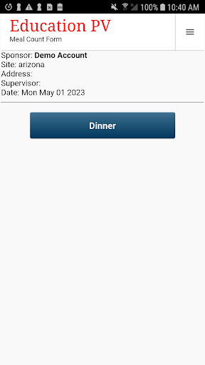 Android application SFSP / CACFP MealTracker screenshort