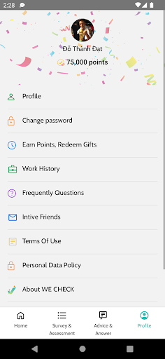 Android application WECHECK EN screenshort