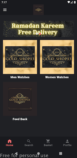 Android application Gold shop screenshort