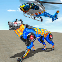 Воздушная сила робот полицейский волк вертолет