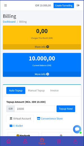 Panel HideSSH Account SSH/VPN Screen 3