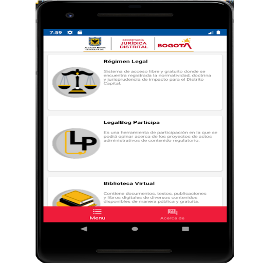 Android application LegalBogApp screenshort