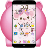 Pink Lovely Piggy Anime Theme icon