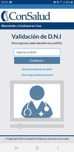 Android application ConSalud en Casa screenshort