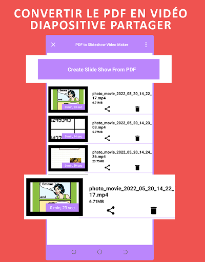 Aperçu de l'application