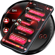 SMS Theme Sphere Red - black chat text message