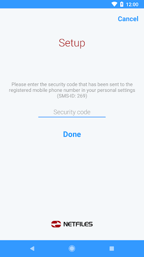 netfiles OTP – Authenticator Screen 3