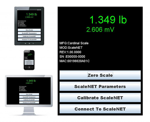 Android application ScaleNET Configuration Utility screenshort
