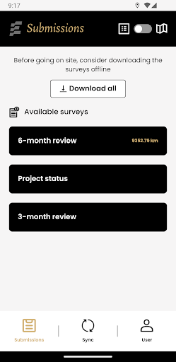 Android application ERS - Field tool screenshort
