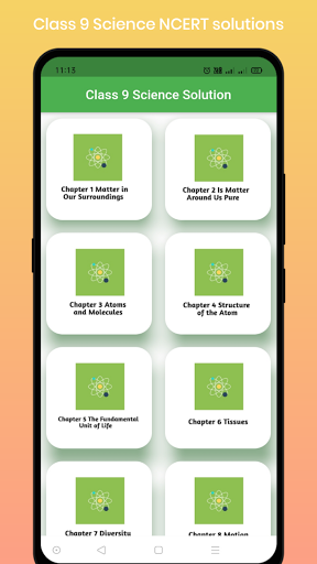 Android application Classs 9 Science NCERT Solutio screenshort