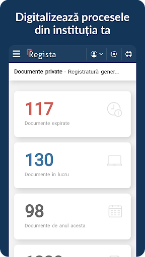 Android application Regista.ro screenshort
