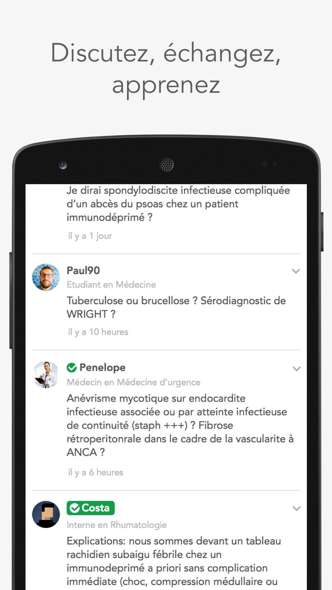 Android application MedPics - Cas cliniques collaboratifs screenshort