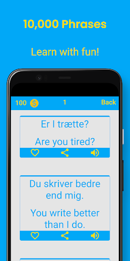 Danish Phrases 10,000 Phrases Screen 2