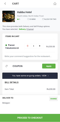 Our Belgaum Food Delivery App Screen 3