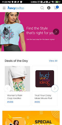 Android application FancyIndian - Shopping App screenshort
