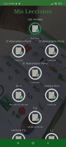 Android application Mi Silabario screenshort