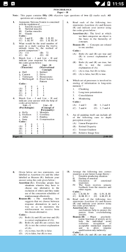 PSYCHOLOGY NET Question paper Screen 2