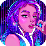 Cover Image of Download Neon Coloring Book Offline, Paint by Number Games 1.0.2 APK