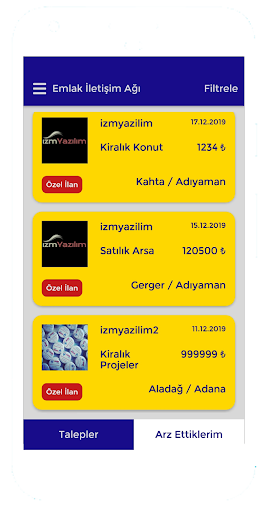 Android application Emlak İletişim Ağı screenshort