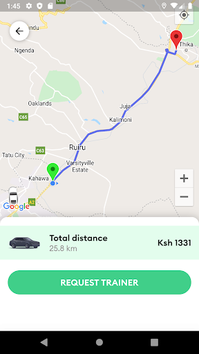 Udriving - Request Training Screen 2