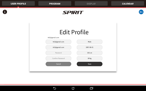 Android application Spirit Fit screenshort