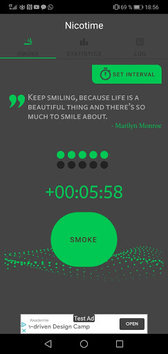 Android application Nicotime - Cigarette Counter screenshort