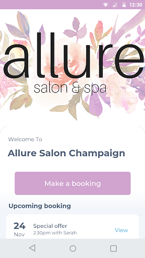 Android application Allure Salon Champaign screenshort
