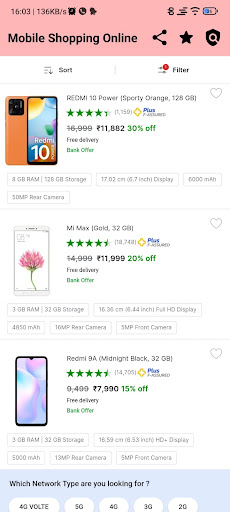Mobile Phone Online Shopping Screen 2
