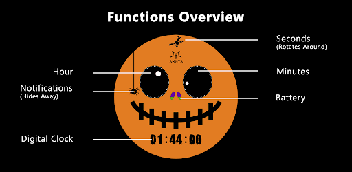 Android application Halloween Watch Face screenshort