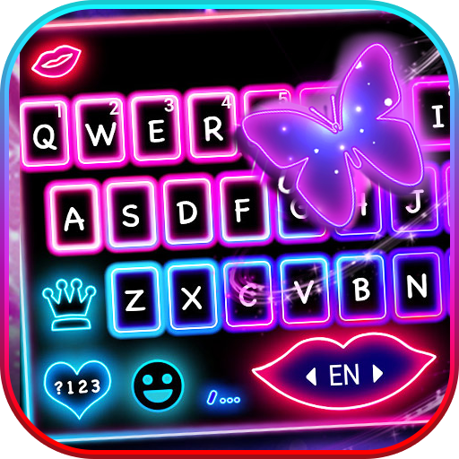 Neon Color Butterfly Keyboard   Icon