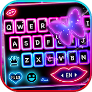  Neon Color Butterfly Keyboard Theme 