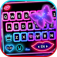 Тема для клавиатуры Neon Color butterfly