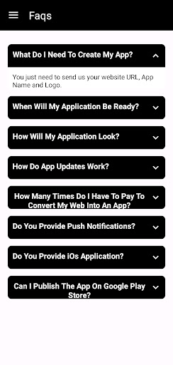 Website to app Screen 3
