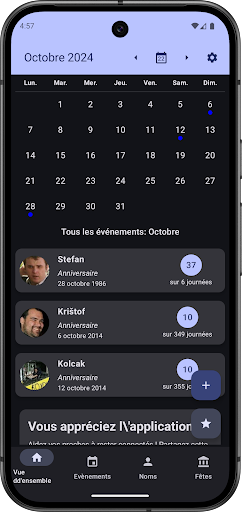 Aperçu de l'application