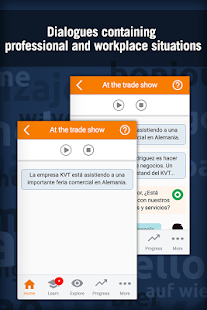 Екранна снимка на бизнес испански на MosaLingua