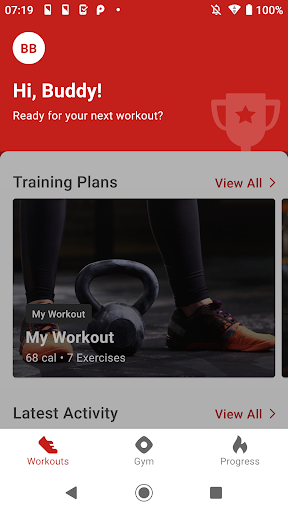 Android application flexigym screenshort