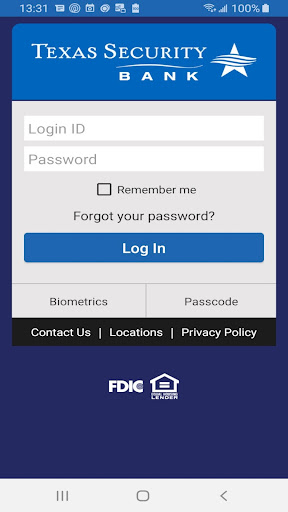 Android application Texas Security Bank Mobile screenshort